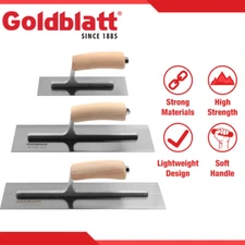 Goldblatt 3-Pieces Drywall Trowel Masonry Trowel Sets 14''x4'' 12''x 4'' 8''x 3"
