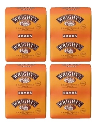 Wright's Kohlenteerseife 100g traditionelles Antiseptikum 4 Packungen (insgesamt 16 Riegel)