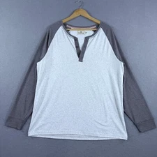 The Normal Brand Men's Henley Shirt Size XL 3-Button Gray Colorblock