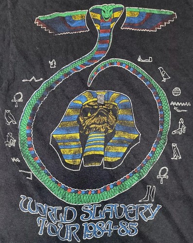 Vintage 1984 IRON MAIDEN "World Slavery" Tour Long Sleeve T-Shirt Mens Small - Picture 10 of 10