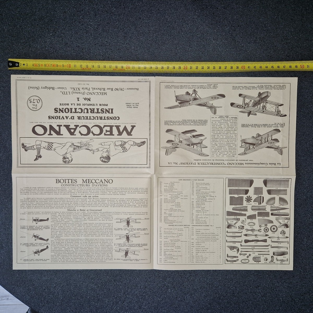 Avion grand format . Tole .MECCANO CONSTRUCTEURS D'AVION . GRAND MONOPLAN - Jeux & Jouets