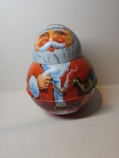 1980 CHEIN Industries Santa ROLY POLY Made in USA Christmas Tin Figure