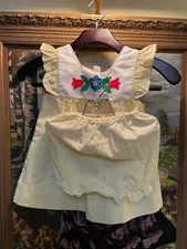 Vintg Strawbridge & Clothier Size 4T Summer 2 Pcs GirlsYellow White Stripes New