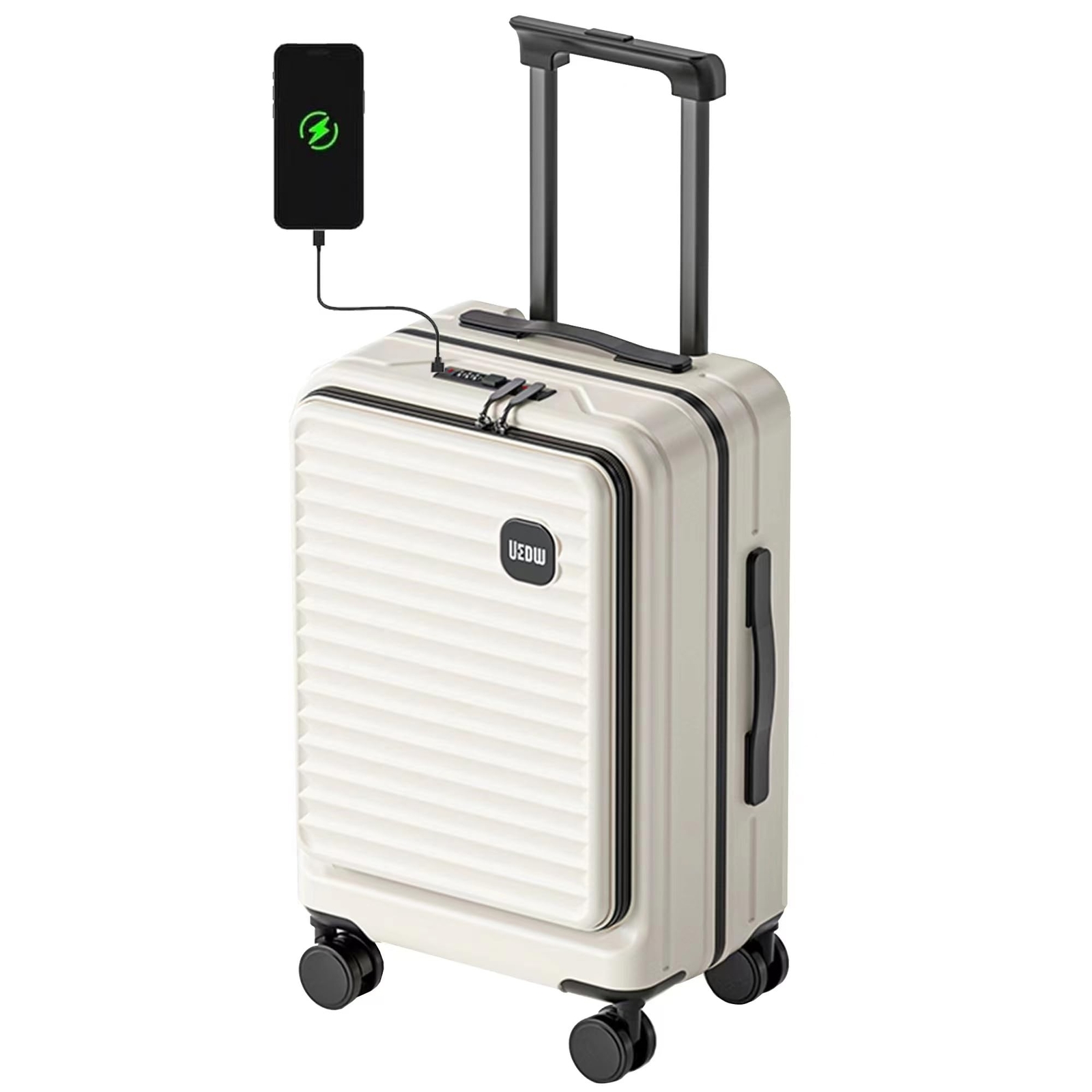 HotWay 20 Inch Expandable Carry On Luggage with Front Opening and Cup Phone Holder