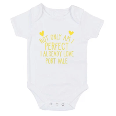 Port Vale Perfect I already love Baby grow body suit or One Size Bib