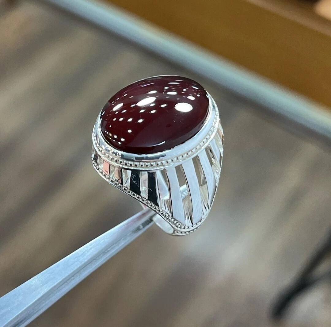 Aqeeq silver ring cheap