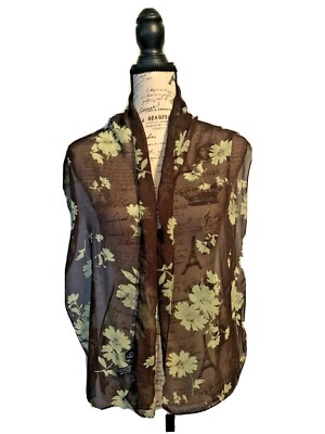 NY & Co New York Womens Brown Green Scarf Wrap 58 x 12 I