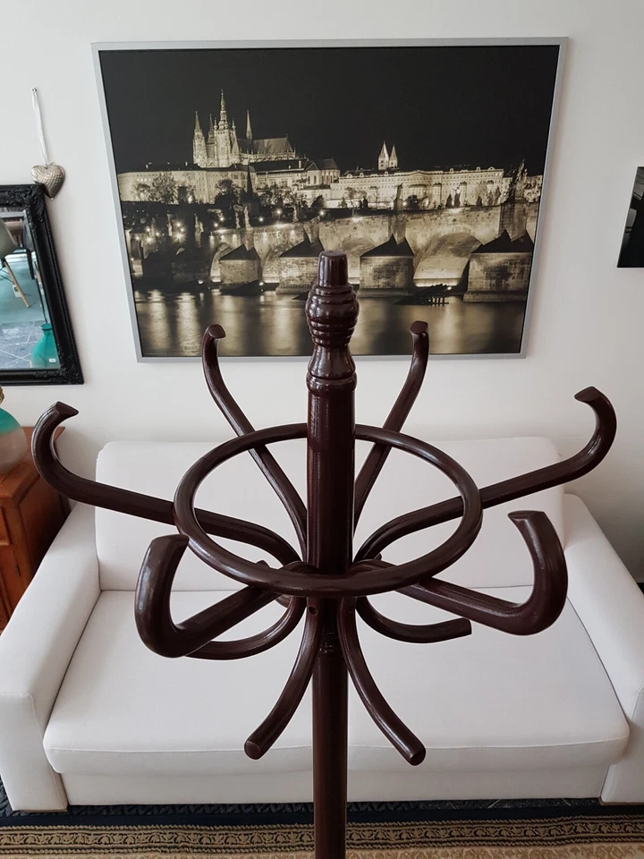 Nuevo sombrero y abrigo madera perchero soporte estilo antiguo tirante clavija Foto 4 de 4