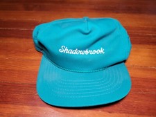 Vintage Shadowbrook Stockbridge, MA Massachusetts Hat Trucker Snapback Teal Rope