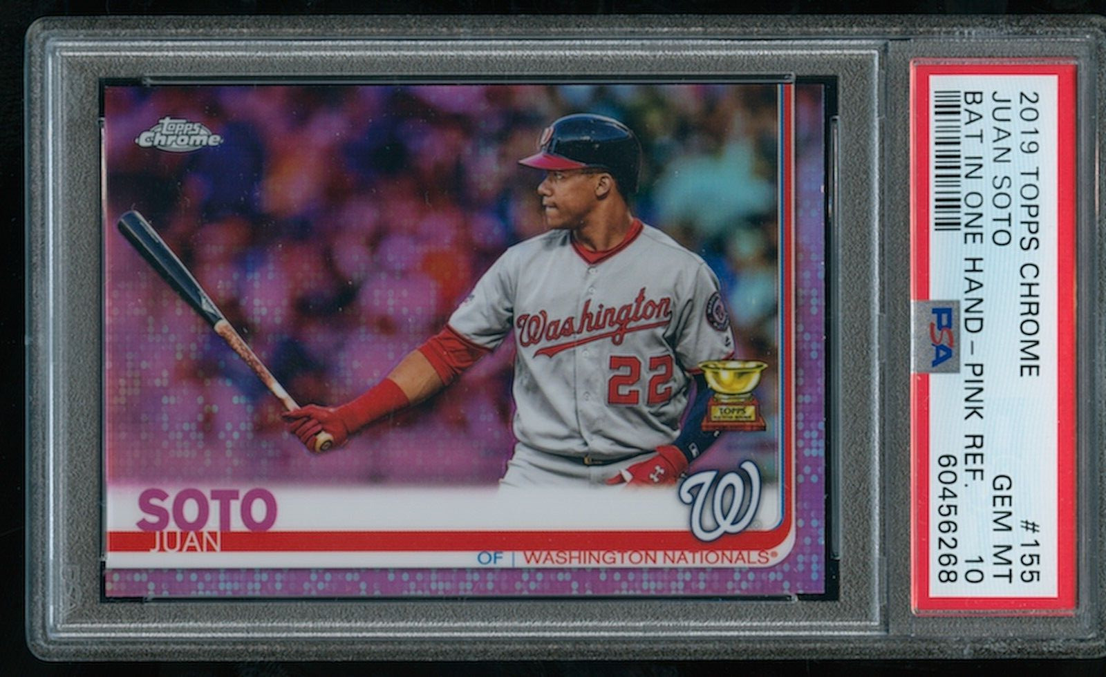Juan Soto 2019 Topps Chrome Pink Refractor #155 PSA 10 GEM MT