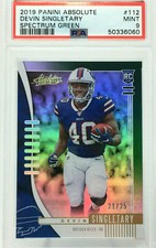 2019 Panini Devin Singletary  RC  Spectrum Green  Serial # 21/25  PSA 9 - POP 1