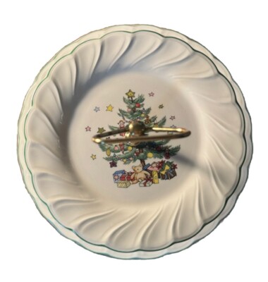 Nikko Christmas Time Spode Tree 2-Tier Tray Plates Happy Holidays