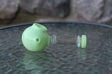 Light Green Phoenix Star 4-3/4 inch Spoon Glass pipe. High Quality Glass    
