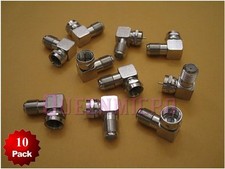 10 Pack F-type Right Angle Male Female M/F Screw Coax TV Cable Adapter Connector