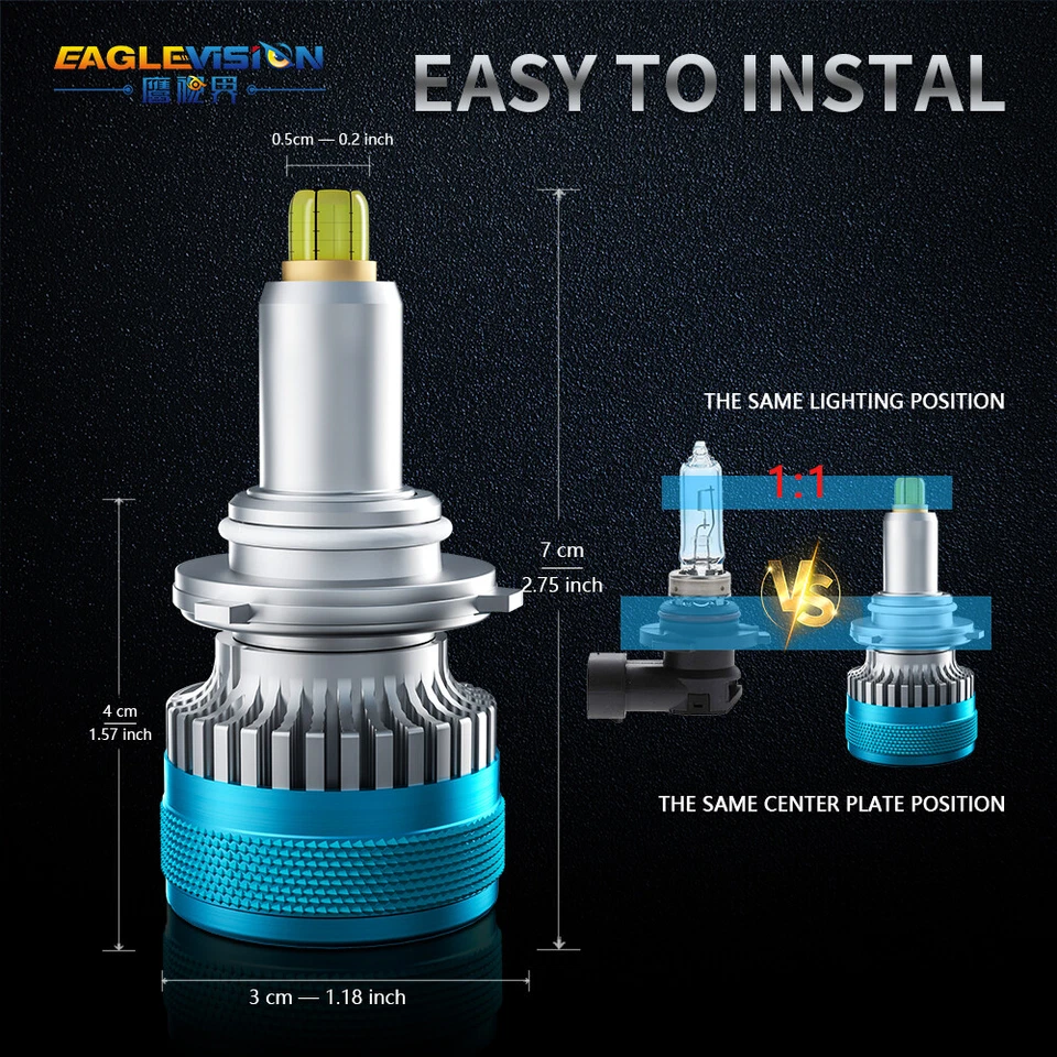 360° 6-Side H11 H1 H7 9005 9006 9012 LED Headlight Light Bulb Hi/Lo Beam 32000Lm - Image 4 of 4