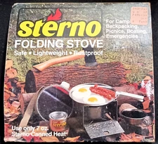 New Vintage Sterno Folding Portable Stove, Camping, Cooking, Outdoor