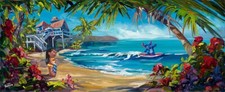 Lilo & Stitch Disney Fine Art Steve Barton Signed Lt Ed 195 Hawaiian Hideout