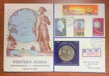 1970 WESTERN SAMOA HUTT Commemorative James Cook Uncirculated PNC 189 - 300 Rare