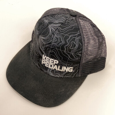 Keep Pedaling JensonUSA Topography Map Trucker Hat Bicycle Gear Logo