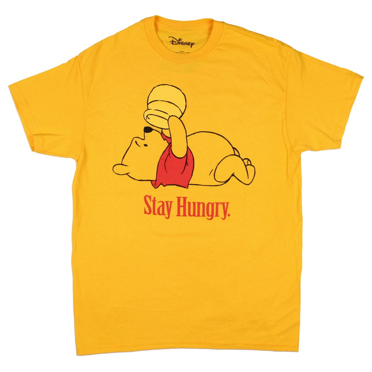 Disney Winnie The Pooh Mens Stay Hungry Graphic Print T Shirt