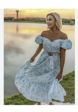 LoveShackFancy Dress Estelle Maxi Blue Floral Puff Sleeve Cottagecore Floral 10