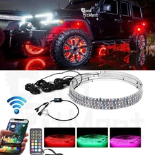 4Pcs 15.5'' RGB Color Chasing LED Wheel Lights For Jeep Wrangler Tire Rim Light