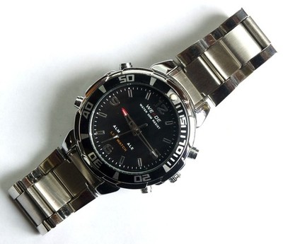 MINT WEIDE WH-843 Men's Quartz Watch Stainless Steel Silver Tone Japan Movement