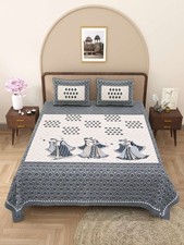 Rajasthani Jaipuri Cotton Bedsheet King Size with 2 Pillow Covers Home Decor