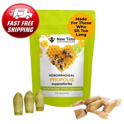 Organic Propolis Suppositories 14 Ct   Soothing Natural Support for Men & Women