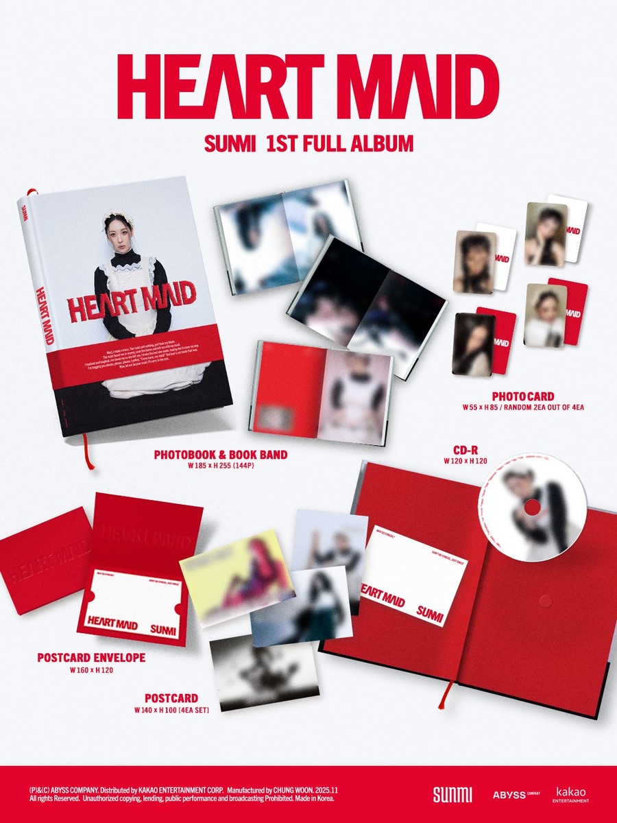 SUNMI HEART アルバム フォトカードセット SUNMI 1ST FULL ALBUM CYNICAL HEART MAID PHOTOBOOK POB PHOTOCARD