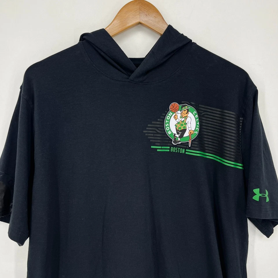 Under Armour Boston Celtics Basketball Hoodie Men's XL Black NBA Short Sleeve - Image 2 of 4
