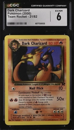 2000 Pokemon Dark Charizard CGC 6 Team Rocket 21/82