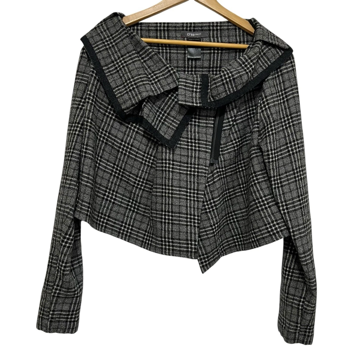 Veste Paletot CREA CONCEPT 100% Laine Légère Froissée - Taille 36 - Occasion En état Parfait