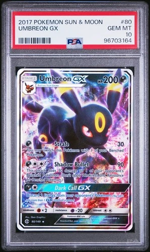 2017 POKEMON SUN & MOON #80 UMBREON GX PSA 10
