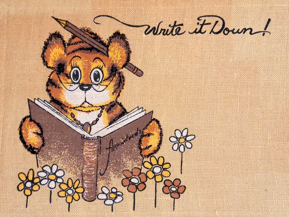 Vintage 24x18 Burlap Bulletin Board "Write It Down " Tandy Corporation USA - Image 2 of 3