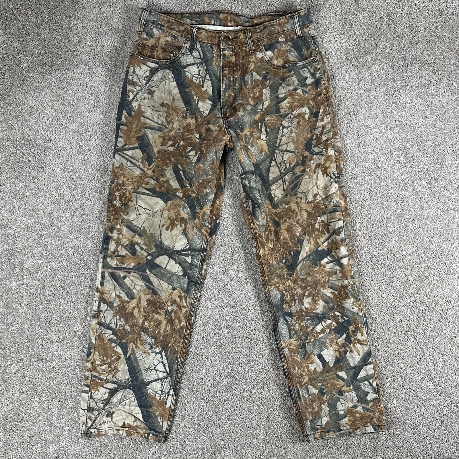 Vtg Real Work Wear Camo Pants Mens 35x30* Evasion Foliage Camouflage (Tag 38x32)