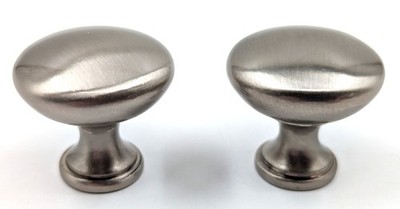 NOS! Six (6) Brainerd Round 1-1/4  Satin Nickel Round Transitional Cabinet Knobs