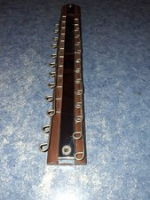 Vntg Wall Mount Necktie Rack-24 Hooks - 14"Long-Wood-Stainless Steel-Nice Clean 