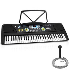 Pyle Portable Digital Piano Keyboard w/ Rechargeable Battery  Microphone 61 Key