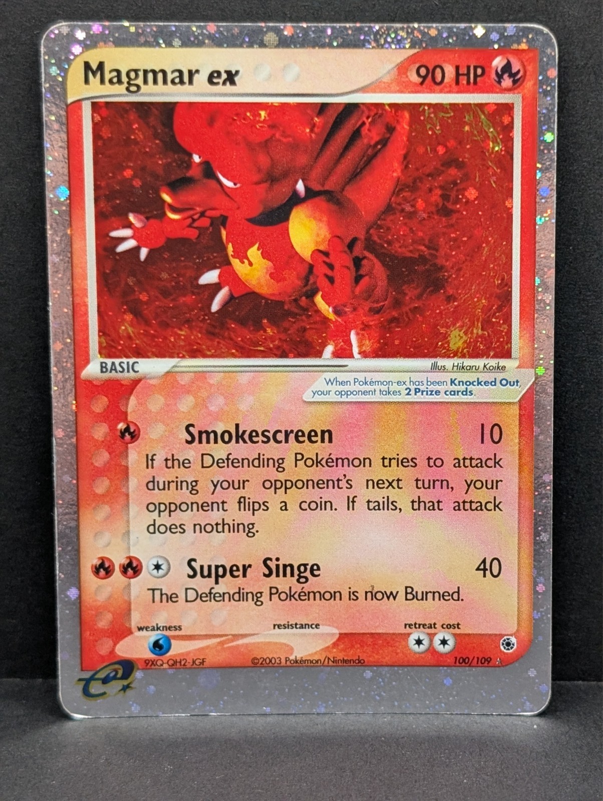 Magmar ex 100/109 Ruby and Sapphire Holo Rare Pokemon TCG Nintendo og 151 MP