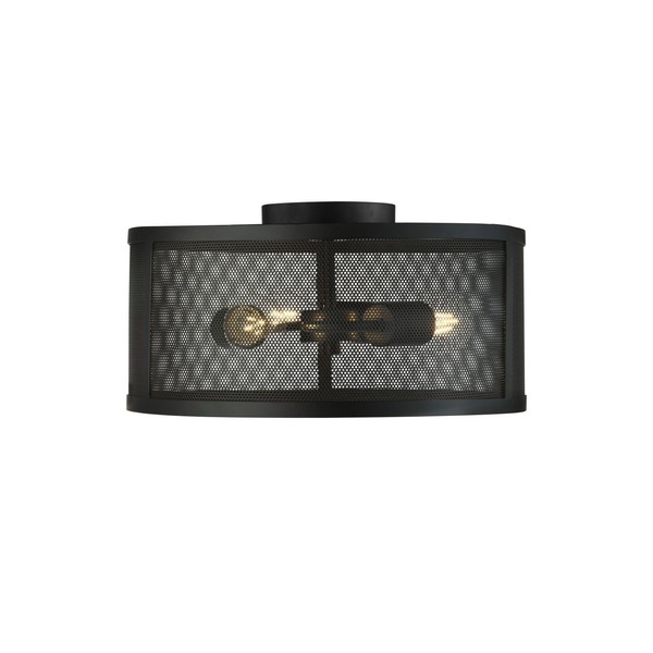 Deckenleuchte Deckenlampe Rund Ø 45 Cm 3X E27 Schwarz Metall Flur Wohnzimmer-image