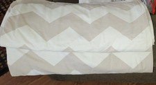 2 Pottery Barn Kids Panel Curtain Drape Blackout Chevron Beige Khaki White 44X96