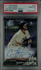 2017 Bowman Chrome Prospect Auto CJ Hinojosa #CPA-CH PSA 10 GEM MT Auto 07b3