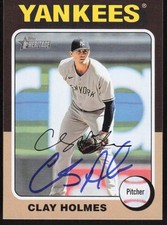 2024 Topps Heritage Clay Holmes Auto New York Yankees #115 COA Card Signed