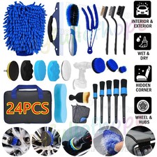 24X Auto Reinigungsset,Felgenbürste pflege Detailing Pinsel Felgenbürste Wasch