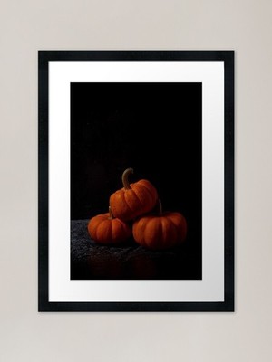 Stapel Kürbisse gerahmter Kunstdruck gerahmt Wandbild Poster Leinwanddruck Bild
