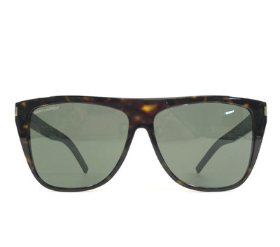 Saint Laurent Sunglasses SL 1 SLIM 002 Dark Tortoise Frames w/ Green Lenses