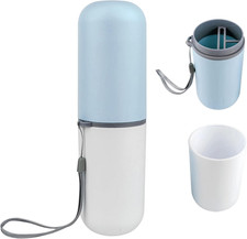 Travel Toothbrush Holder for Couples Portable Toothpaste Case Blue/White