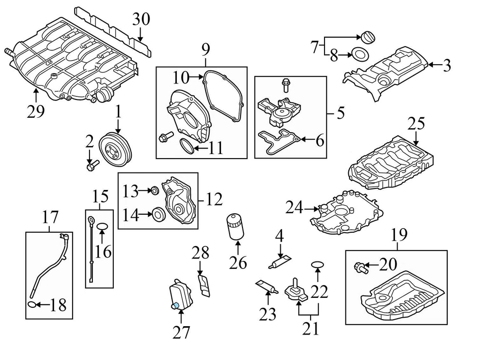 AUDI Q5 2016-2017 2,0 L - Enfriador de aceite del motor 06J117021Q Foto 3 de 4