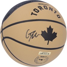 Gradey Dick Raptors Signed Wilson Black and Gold City Collectors Basketball-Gold